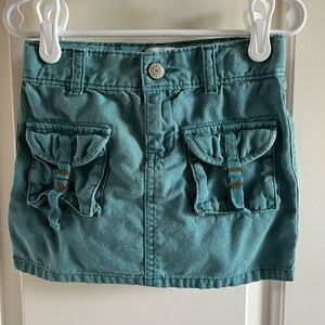 Girl's 4T 100% Cotton Skirt - Vintage Quality - Jean material - Teal